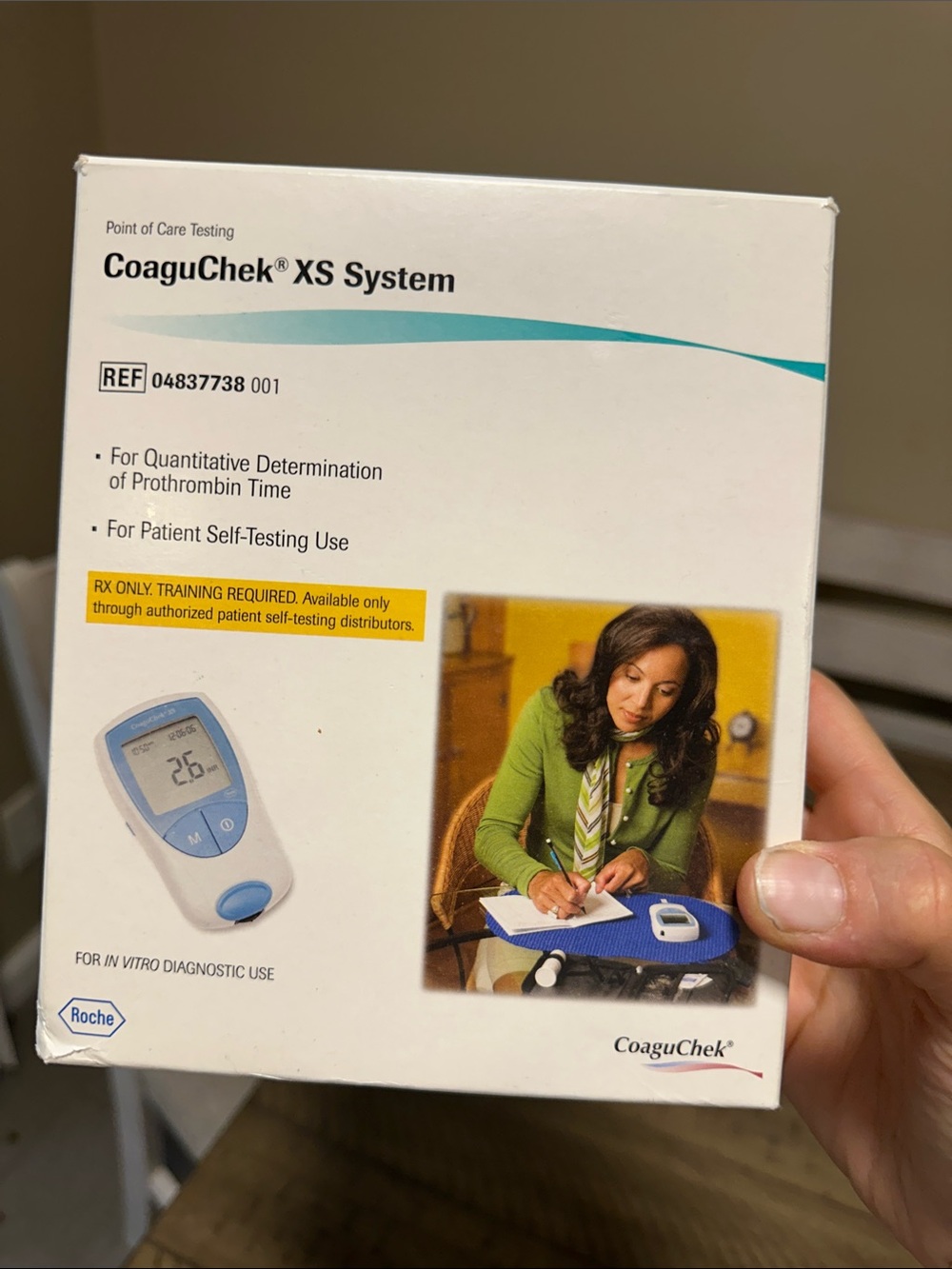 CoaguChek XS System Blood Coagulation Monitor - White & Teal